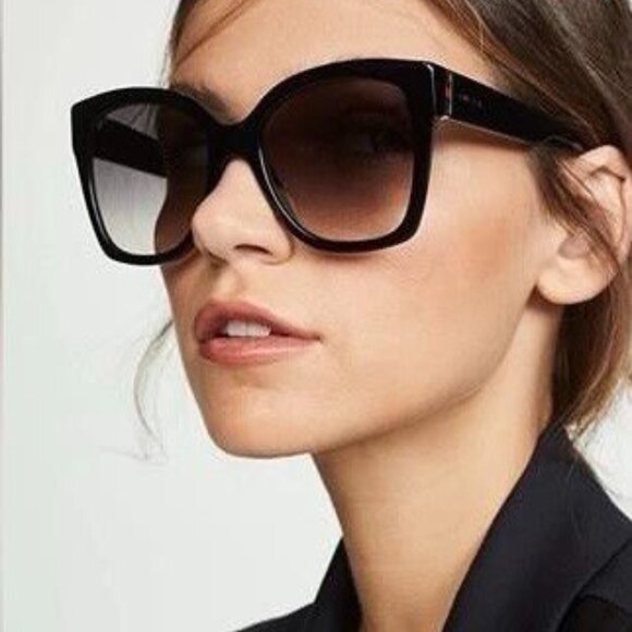 Gucci GG0459S 001 Cat Eye Sunglasses - Black\Grey - Picture 2 of 11